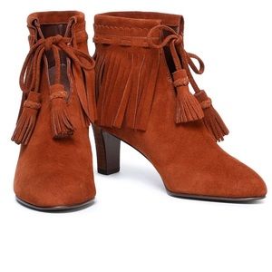 NIB See By Chloé Irina Fringed Suede Ankle Booties